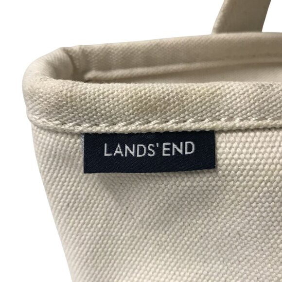 LANDS END Canvas Bag Lot 2 Small Navy & Natural Crossbody Strap - Picture 7 of 16